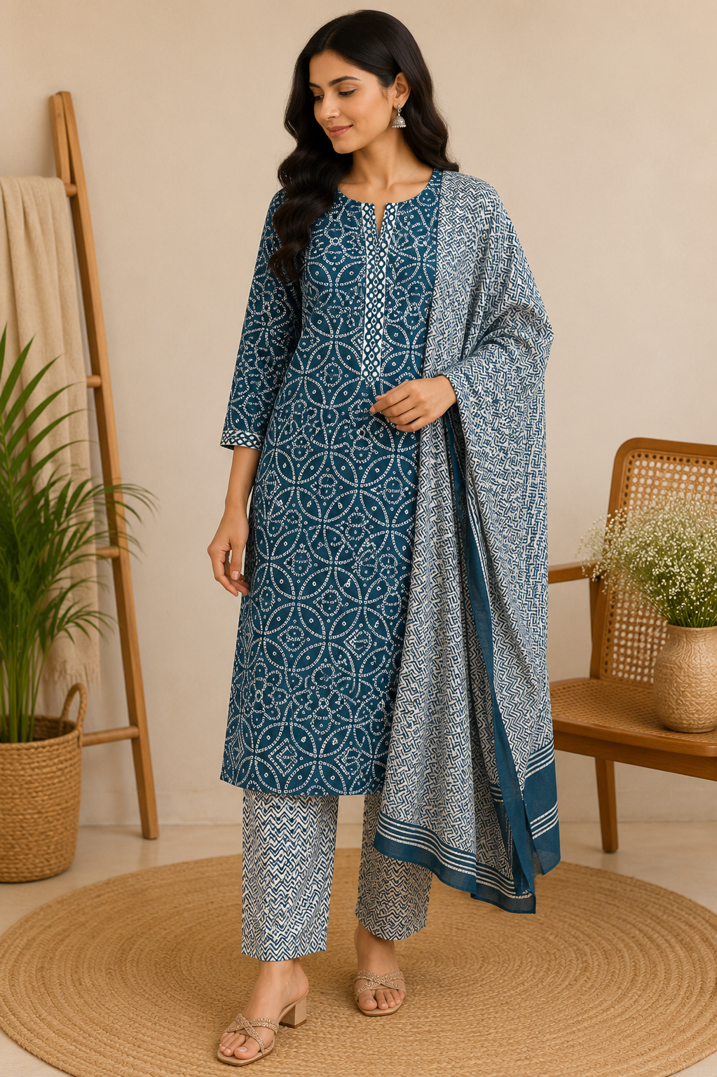 blue colour cotton 3pcs