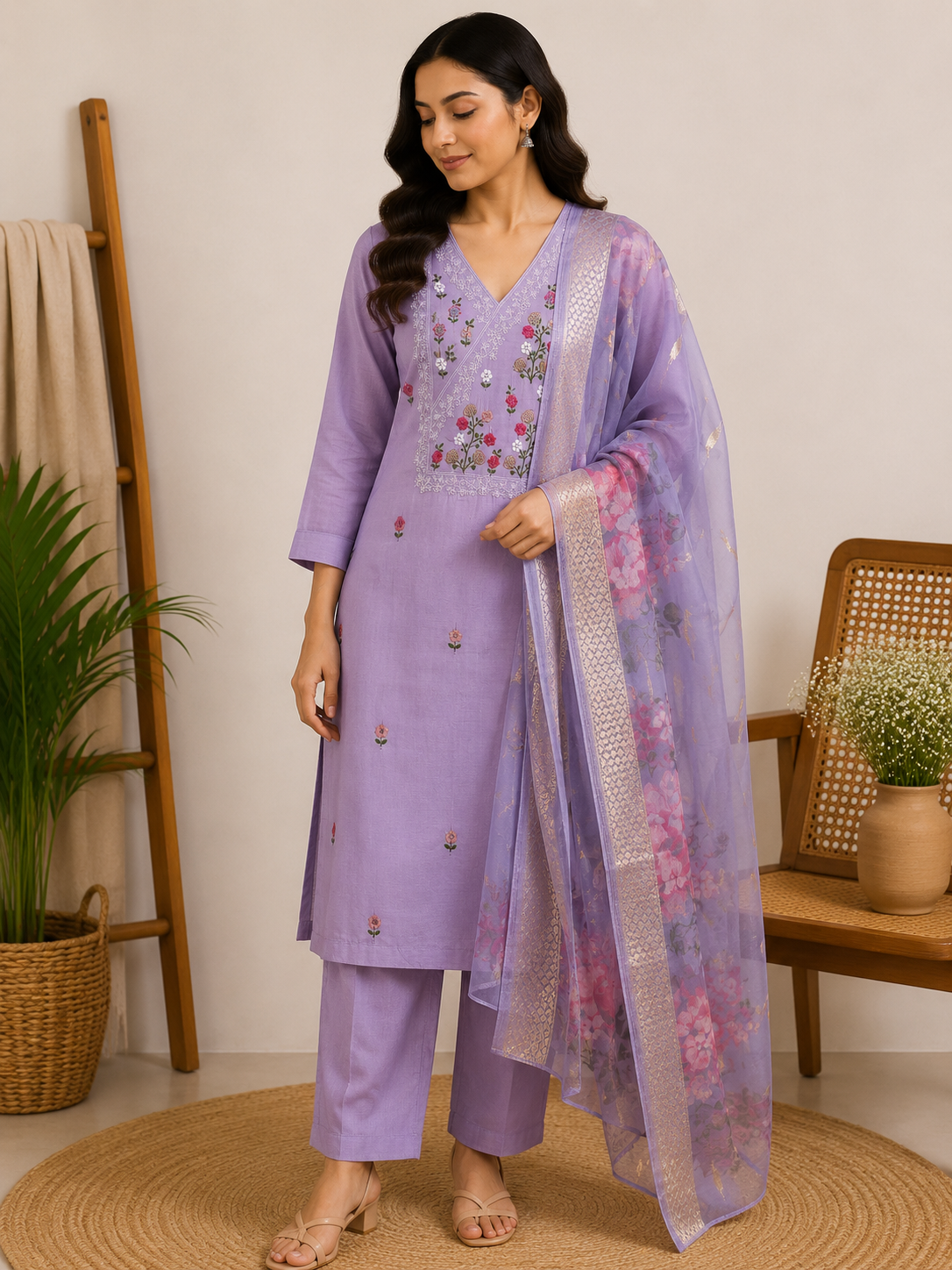 semi silk purple